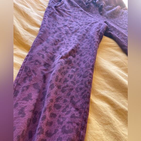 Current/Elliott Purple Cheetah 100% Cotton Jogger Sweats Y2K Size 2 Sm/Med - Picture 4 of 12